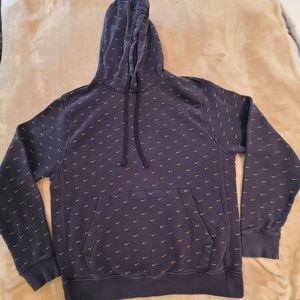 Nike Hoodie Men's Black and Gold Swoosh Pullover Drawstring Size Small